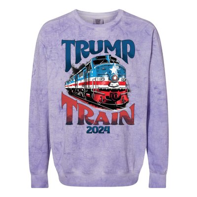 Trump Train 2024 Colorblast Crewneck Sweatshirt