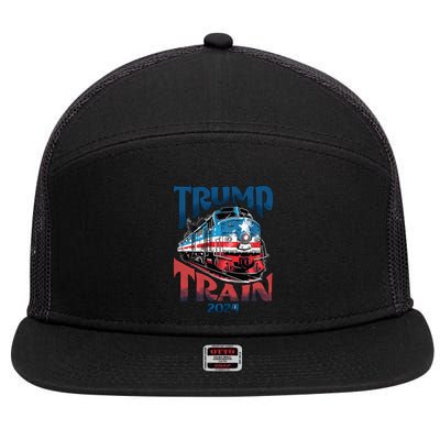 Trump Train 2024 7 Panel Mesh Trucker Snapback Hat