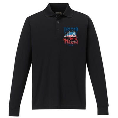 Trump Train 2024 Performance Long Sleeve Polo