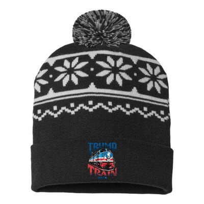 Trump Train 2024 USA-Made Snowflake Beanie