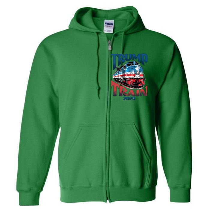 Trump Train 2024 Full Zip Hoodie