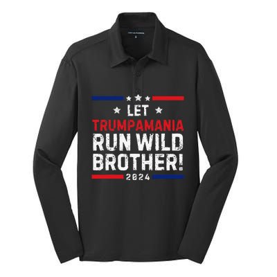 Trumpamania Trump 2024 Let Trumpamania Run Wild Brother Silk Touch Performance Long Sleeve Polo