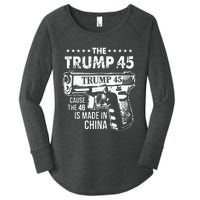 The Trump 45 Cause The 46 Is Made In China Women's Perfect Tri Tunic Long Sleeve Shirt