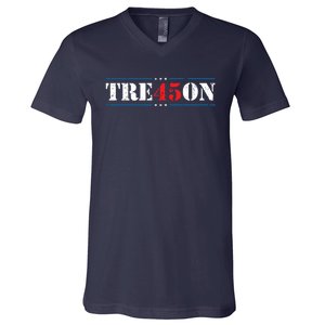 Tre45on Treason 45 2020 Election Anti Trump Democrat Gift V-Neck T-Shirt