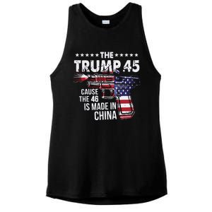 The Trump 45 Cause The 46 Is Made In China Ladies PosiCharge Tri-Blend Wicking Tank