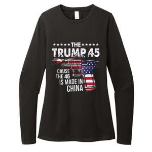 The Trump 45 Cause The 46 Is Made In China Womens CVC Long Sleeve Shirt