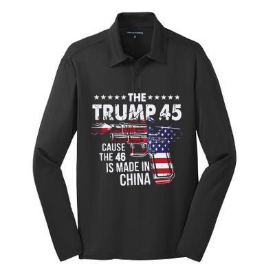 The Trump 45 Cause The 46 Is Made In China Silk Touch Performance Long Sleeve Polo