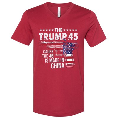 The Trump 45 Cause The 46 Is Made In China V-Neck T-Shirt