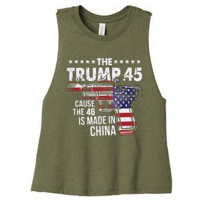 The Trump 45 Cause The 46 Is Made In China Women's Racerback Cropped Tank