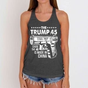 The Trump 45 Cause The 46 Is Made In China Women's Knotted Racerback Tank