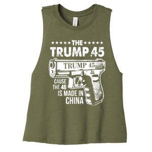 The Trump 45 Cause The 46 Is Made In China Women's Racerback Cropped Tank