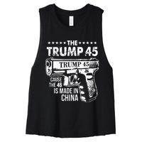 The Trump 45 Cause The 46 Is Made In China Women's Racerback Cropped Tank