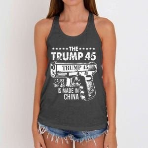 The Trump 45 Cause The 46 Is Made In China Women's Knotted Racerback Tank