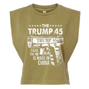 The Trump 45 Cause The 46 Is Made In China Garment-Dyed Women's Muscle Tee