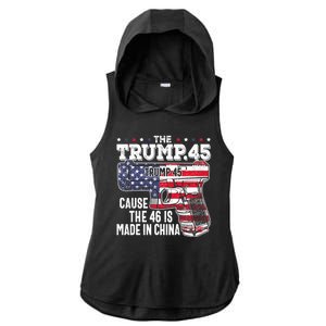 The Trump 45 Cause The 46 Is Made In China Ladies PosiCharge Tri-Blend Wicking Draft Hoodie Tank