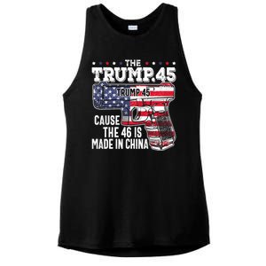 The Trump 45 Cause The 46 Is Made In China Ladies PosiCharge Tri-Blend Wicking Tank