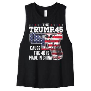 The Trump 45 Cause The 46 Is Made In China Women's Racerback Cropped Tank