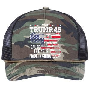 The Trump 45 Cause The 46 Is Made In China Retro Rope Trucker Hat Cap