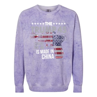 The Trump 45 Cause The 46 Is Made In China Colorblast Crewneck Sweatshirt