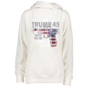 The Trump 45 Cause The 46 Is Made In China Womens Funnel Neck Pullover Hood