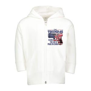 The Trump 45 Cause The 46 Is Made In China Toddler Zip Fleece Hoodie