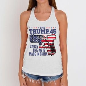 The Trump 45 Cause The 46 Is Made In China Women's Knotted Racerback Tank