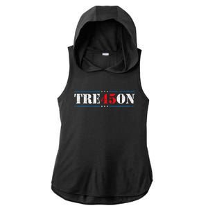 Tre45on Treason 45 2020 Election Anti Trump Democrat Gift Ladies PosiCharge Tri-Blend Wicking Draft Hoodie Tank