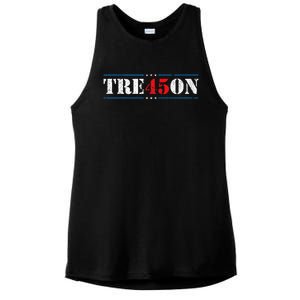 Tre45on Treason 45 2020 Election Anti Trump Democrat Gift Ladies PosiCharge Tri-Blend Wicking Tank