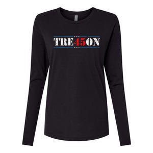 Tre45on Treason 45 2020 Election Anti Trump Democrat Gift Womens Cotton Relaxed Long Sleeve T-Shirt