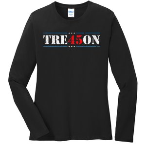 Tre45on Treason 45 2020 Election Anti Trump Democrat Gift Ladies Long Sleeve Shirt