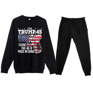 The Trump 45 Cause The 46 Is Made In China Premium Crewneck Sweatsuit Set