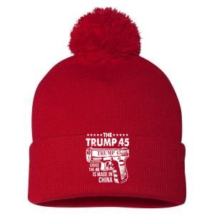 The Trump 45 Cause The 46 Is Made In China Gun Pom Pom 12in Knit Beanie