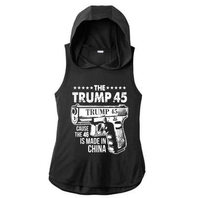 The Trump 45 Cause The 46 Is Made In China Pro Trump Gift Ladies PosiCharge Tri-Blend Wicking Draft Hoodie Tank