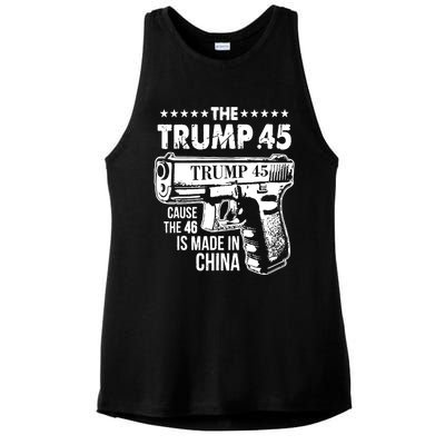 The Trump 45 Cause The 46 Is Made In China Pro Trump Gift Ladies PosiCharge Tri-Blend Wicking Tank