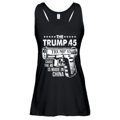 The Trump 45 Cause The 46 Is Made In China Pro Trump Gift Ladies Essential Flowy Tank