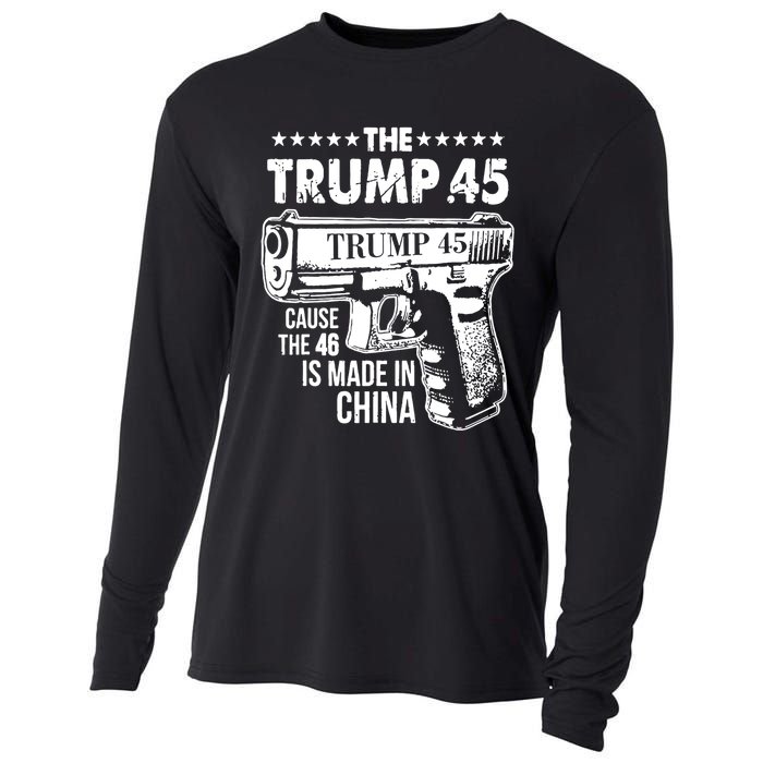 The Trump 45 Cause The 46 Is Made In China Pro Trump Gift Cooling Performance Long Sleeve Crew