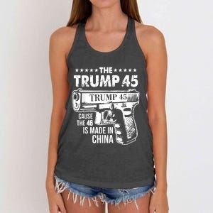 The Trump 45 Cause The 46 Is Made In China Women's Knotted Racerback Tank