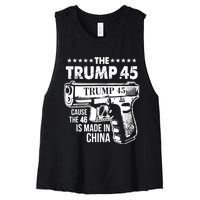 The Trump 45 Cause The 46 Is Made In China Women's Racerback Cropped Tank