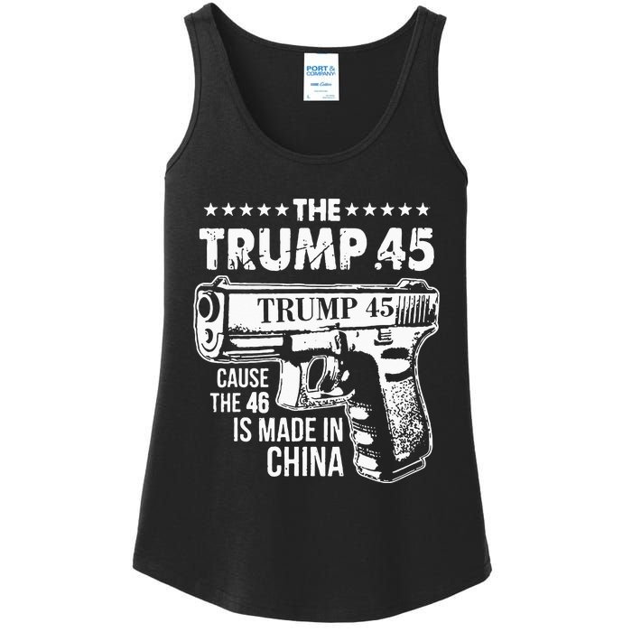 The Trump 45 Cause The 46 Is Made In China Ladies Essential Tank