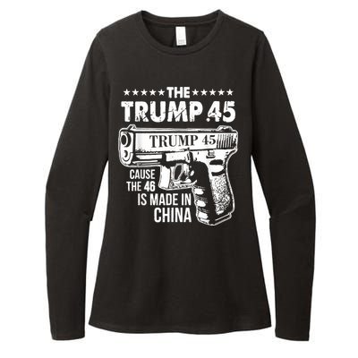 The Trump 45 Cause The 46 Is Made In China Womens CVC Long Sleeve Shirt