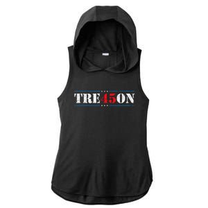 Tre45on Treason 45 2020 Election Anti Trump Ladies PosiCharge Tri-Blend Wicking Draft Hoodie Tank