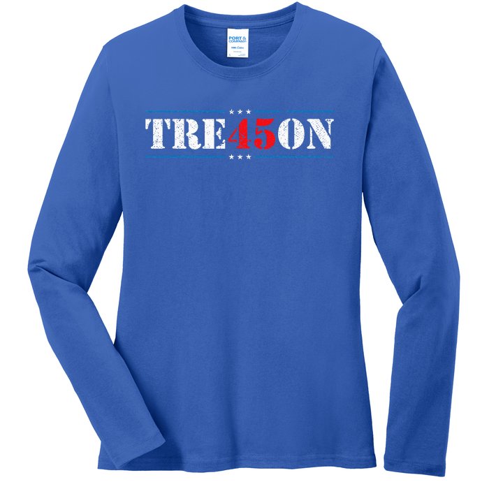 Tre45on Treason 45 2020 Election Anti Trump Ladies Long Sleeve Shirt