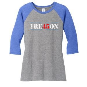 Tre45on Treason 45 2020 Election Anti Trump Women's Tri-Blend 3/4-Sleeve Raglan Shirt