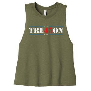 Tre45on Treason 45 2020 Election Anti Trump Women's Racerback Cropped Tank