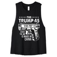 The Trump 45 Cause The 46 Is Made In China Women's Racerback Cropped Tank