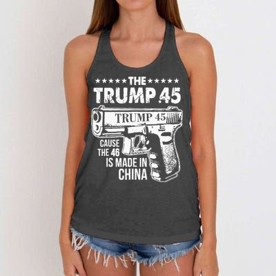 The Trump 45 Cause The 46 Is Made In China Women's Knotted Racerback Tank