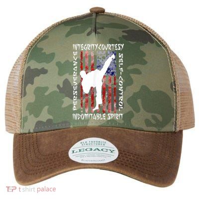 Taekwondo TKD 5 Tenets Taekwondo Martial Arts Kick White Legacy Tie Dye Trucker Hat