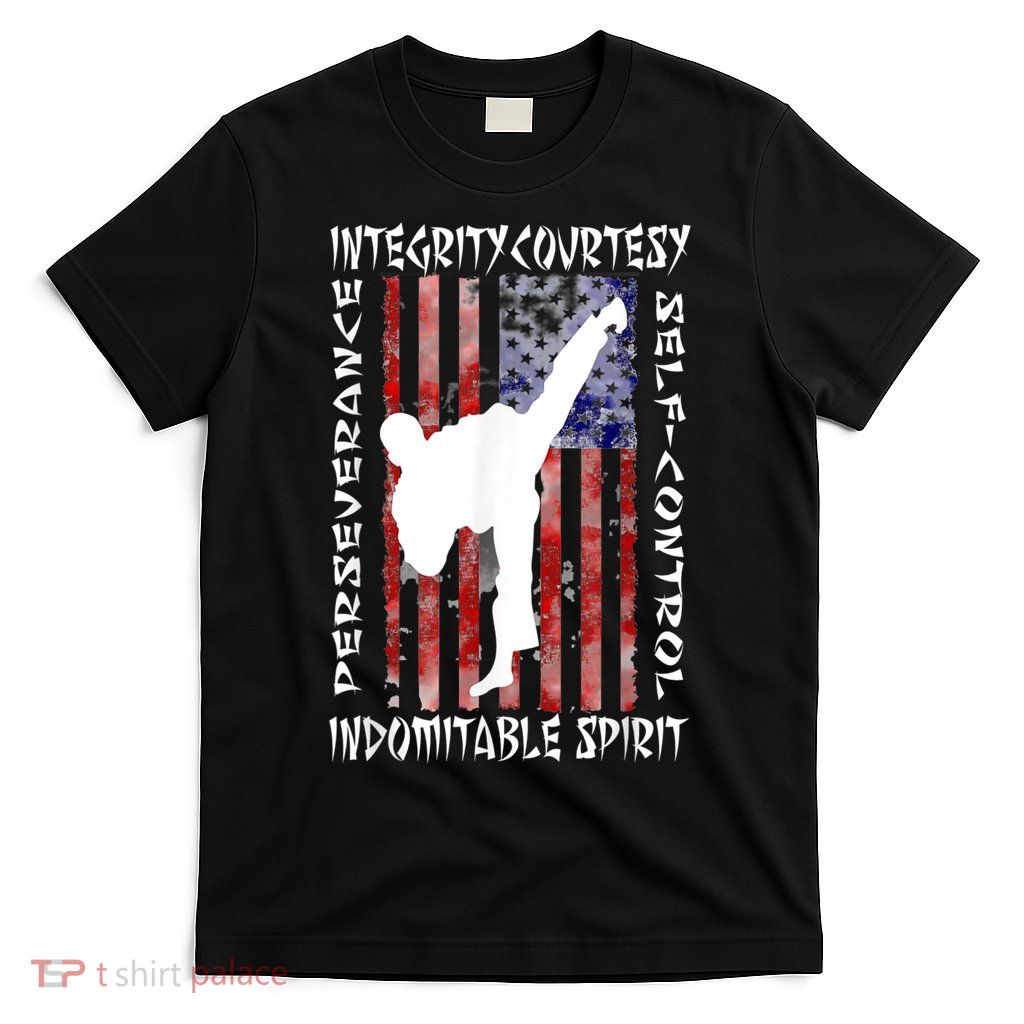 Taekwondo TKD 5 Tenets Taekwondo Martial Arts Kick White T-Shirt