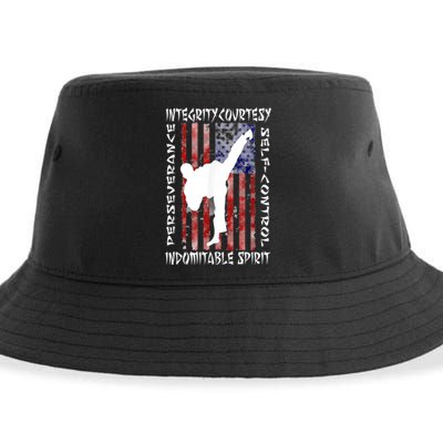 Taekwondo TKD 5 Tenets Taekwondo Martial Arts Kick White Sustainable Bucket Hat