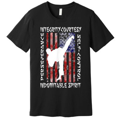 Taekwondo TKD 5 Tenets Taekwondo Martial Arts Kick White Premium T-Shirt